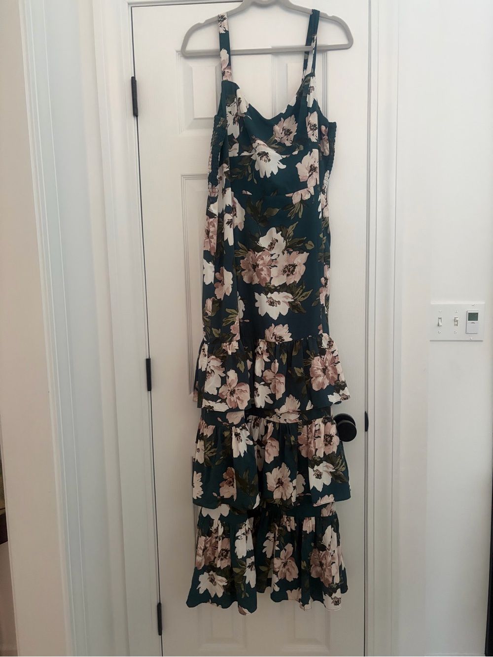 Abercrombie & Fitch Teal Floral Tiered Maxi Dress